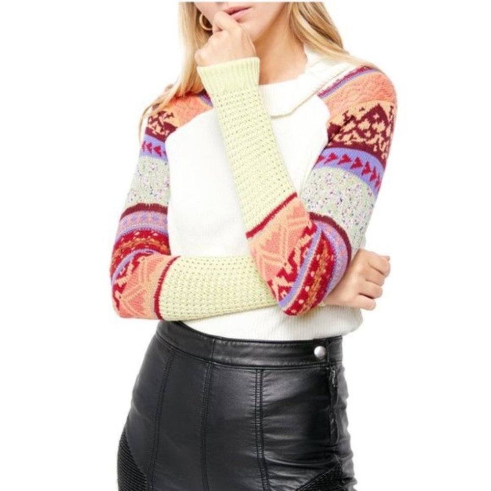Free People Multicolor Long Sleeve Top